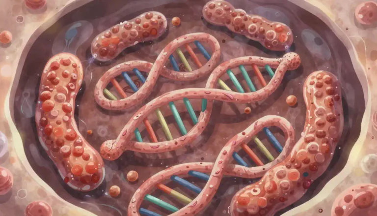 Visual representation of "chromatin" - Chromatin is the material that makes up the chromosomes in the nucleus of a cell, consisting of DNA and proteins.