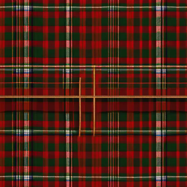 Visual representation of "tartan" - Pattern associated with the checked or striped cloth.