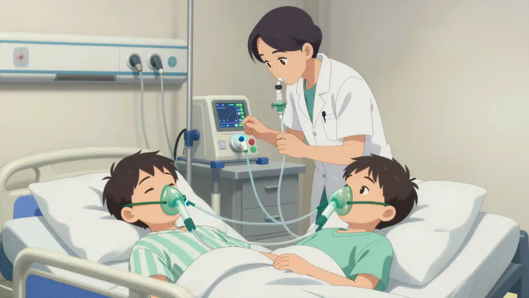 Visual representation of "ventilator" - A machine that helps people breathe by pushing air into their lungs when they cannot do it themselves.