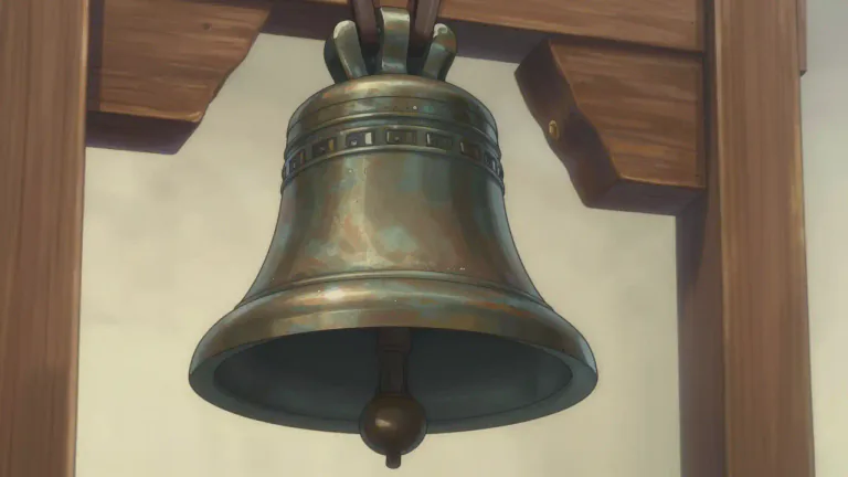 Visual representation of "clapper" - A device inside a bell that makes it ring.