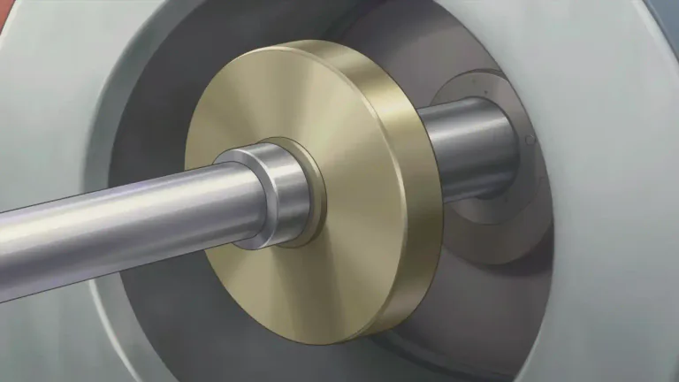 Visual representation of "cam" - A mechanical part in machinery shaped so that it pushes or moves something within a precise range.