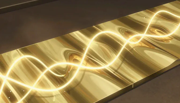 Visual representation of "plasmonic" - Relating to or involving plasmons, which are coherent excitations of free electrons in a metal.