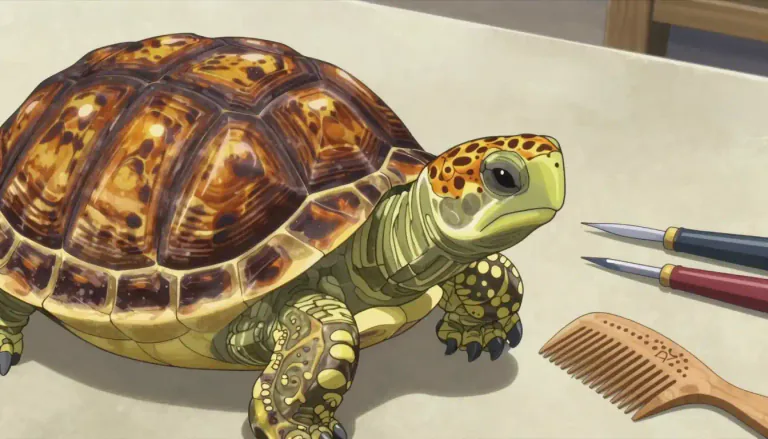 Visual representation of "tortoiseshell" - A tricky kind of shell of a turtle, used for decoration and in art.
