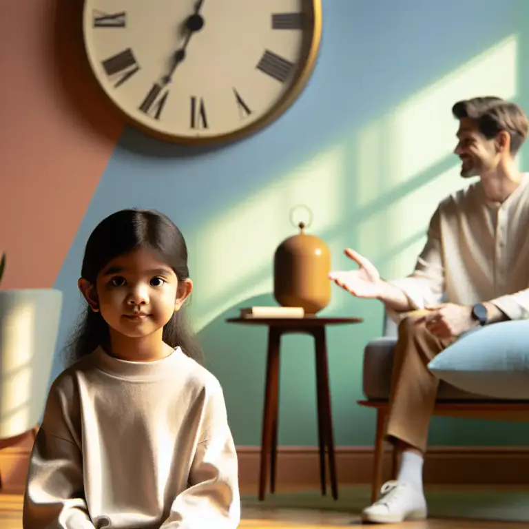 Visual representation of "timeout" - A break in activity allowed to kids for bad behavior
