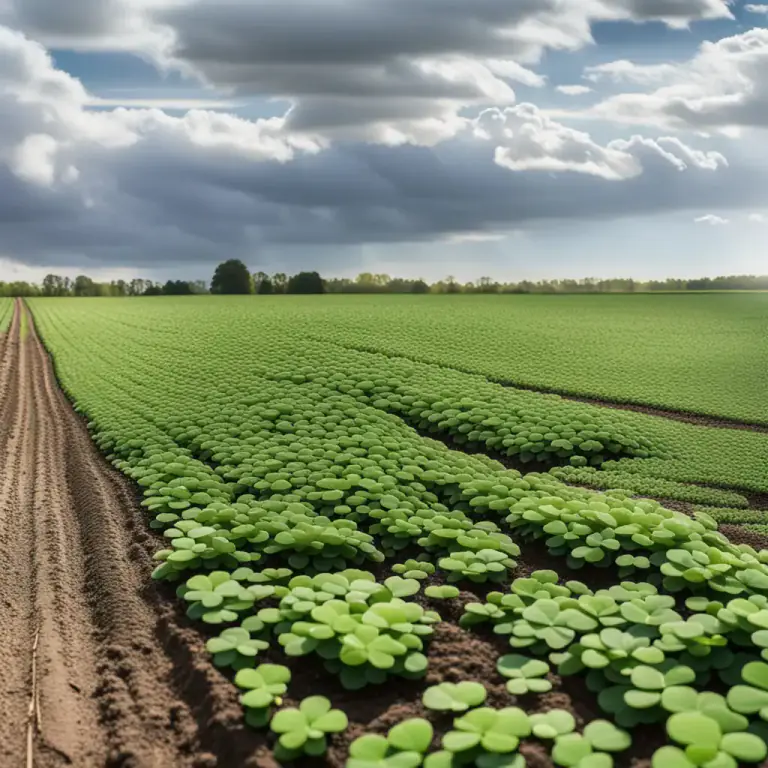 Visual representation of "medic" - A kind of plant with clover-like leaves which fixes nitrogen in the soil.