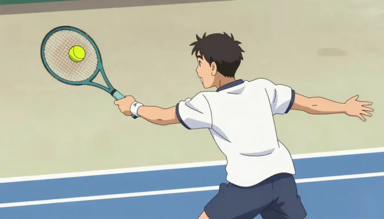 Visual representation of "backhand" - A type of stroke in tennis or other racquet games, hit with the back of the hand facing the ball.