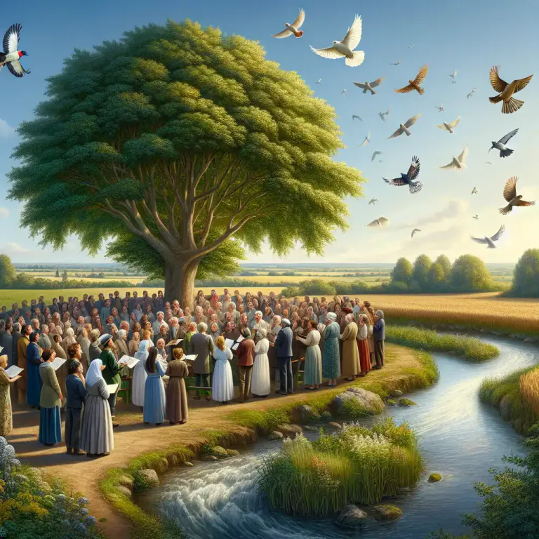 Visual representation of "madrigal" - A part of a poem that can be sung to a simple tune.