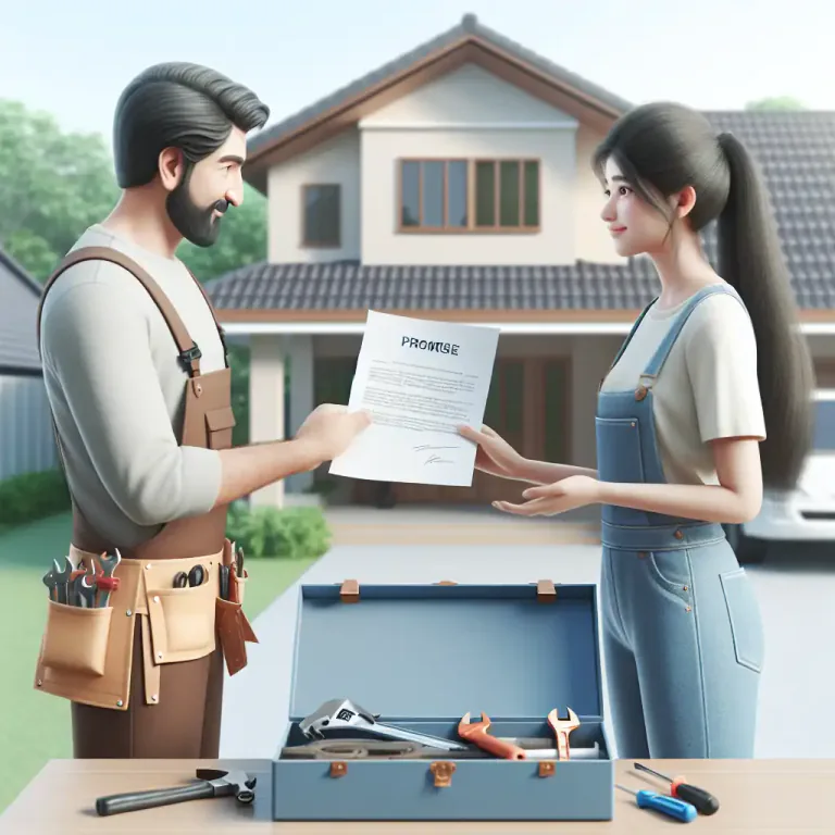 Visual representation of "voucher" - A note promising that certain repairs will be carried out at the seller's cost