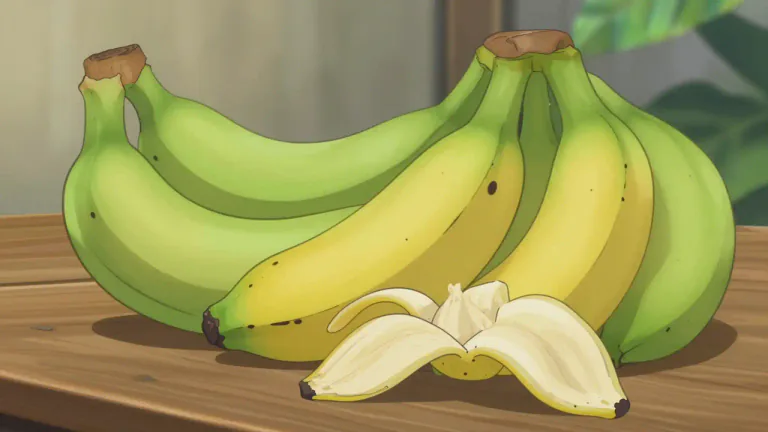 Visual representation of "plantain" - A tropical fruit, similar to a banana but starchier.
