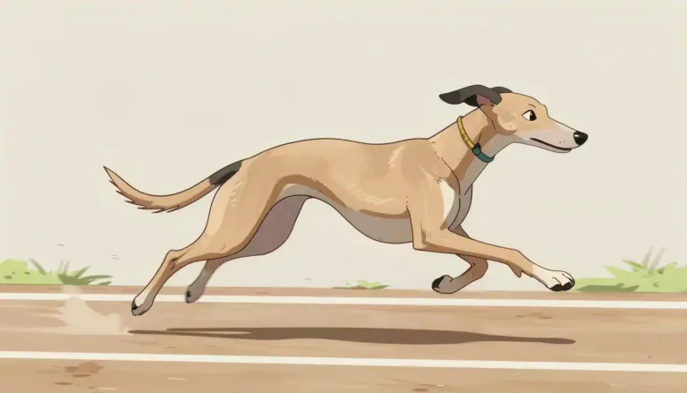 Visual representation of "whippet" - A breed of dog that is slender, graceful, and known for its speed in racing.
