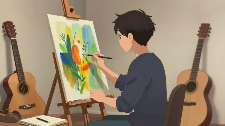 Visual representation of "artist" - A person who creates art, such as paintings, music, dance, or writing