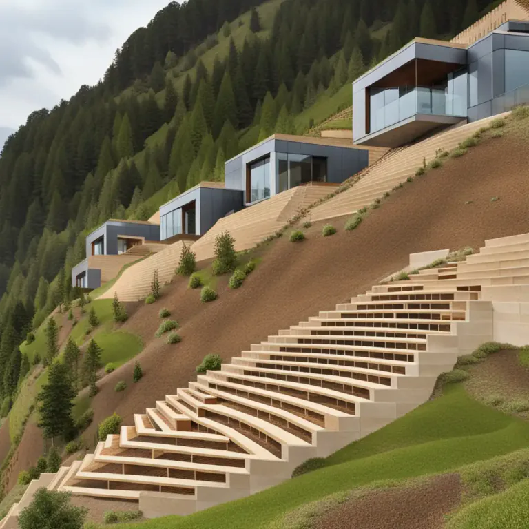 Visual representation of "terracing" - Making a sloping surface into a series of flat areas resembling a terrace.