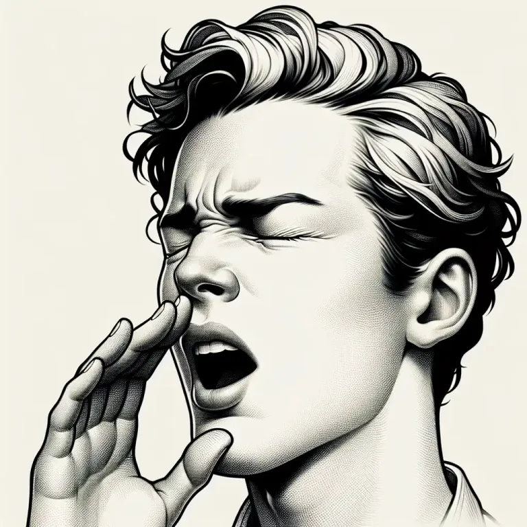 Visual representation of "sneeze" - The action of sneezing
