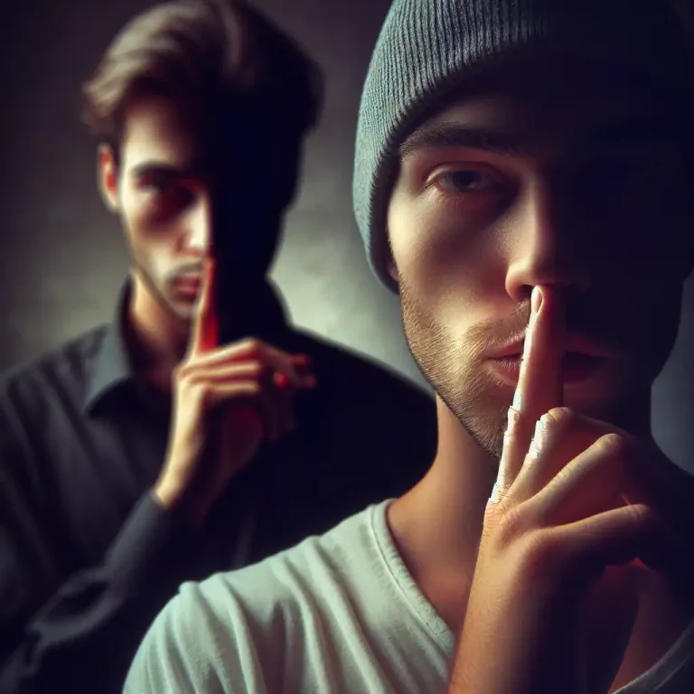 Visual representation of "mum" - An utterance signaling a demand for silence.