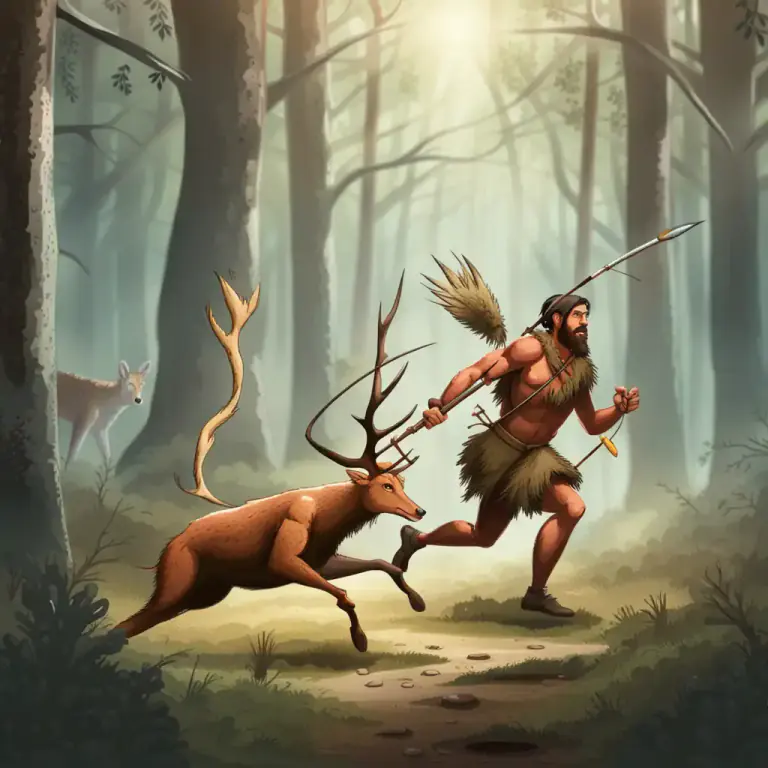Visual representation of "hunt" - To chase and try to catch and kill an animal or bird for food, sport, or profit