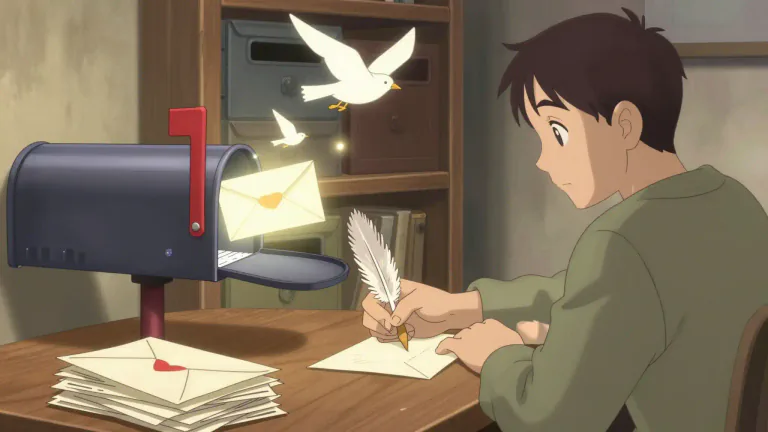Visual representation of "correspondence" - The activity of writing and receiving letters.