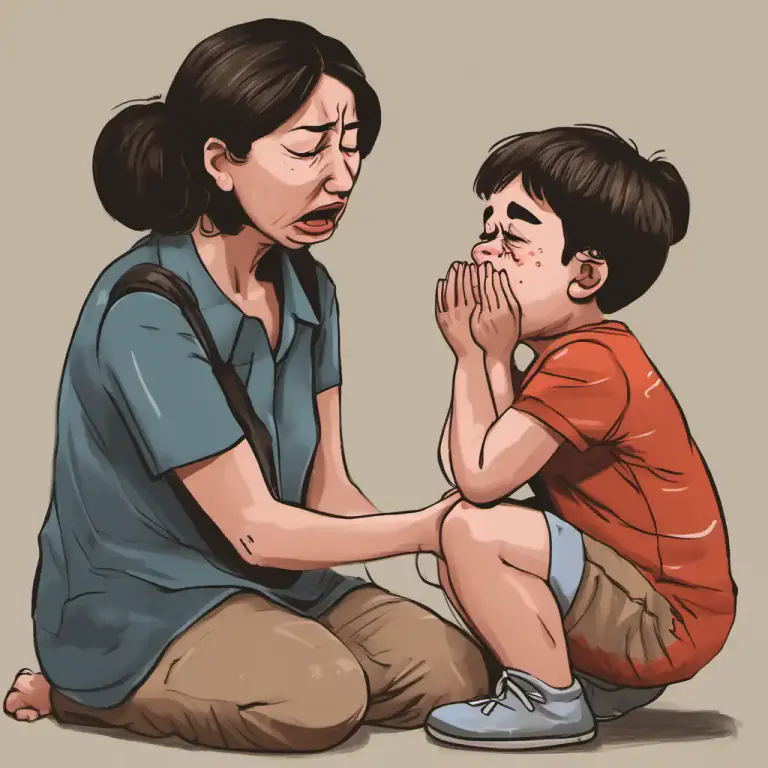 Visual representation of "now then" - Used to calm or pacify someone