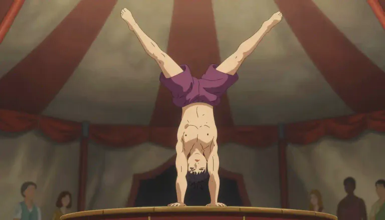 Visual representation of "acrobat" - A person who performs movements such as jumping, balancing, and standing on their hands, especially in a circus.