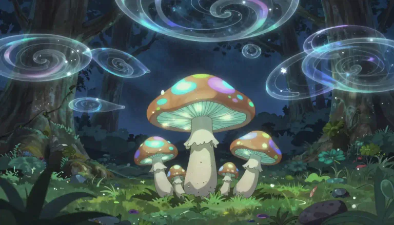 Visual representation of "psilocybin" - A naturally occurring hallucinogenic compound found in certain species of mushrooms that can cause altered states of consciousness.