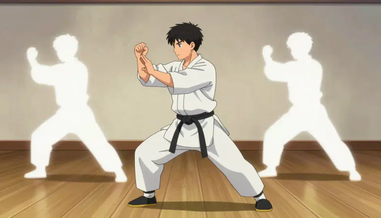 Visual representation of "kata" - A kata is a choreographed pattern of movements in martial arts that students practice for training.