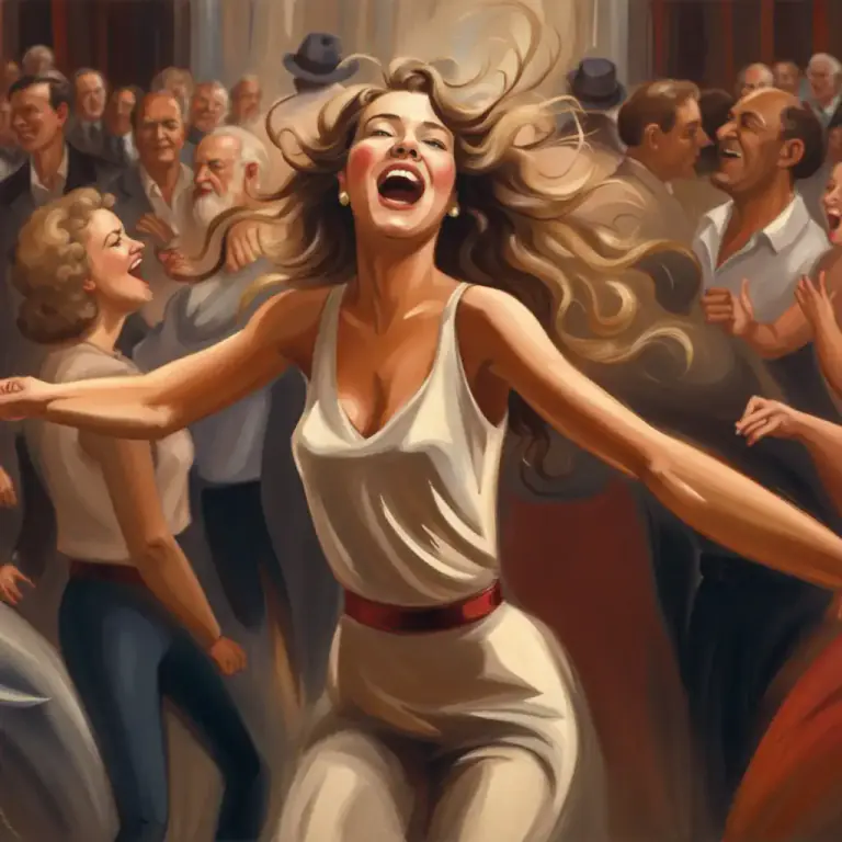 Visual representation of "make an exhibition of yourself" - To behave in a way that attracts a lot of attention, often in a way that is embarrassing