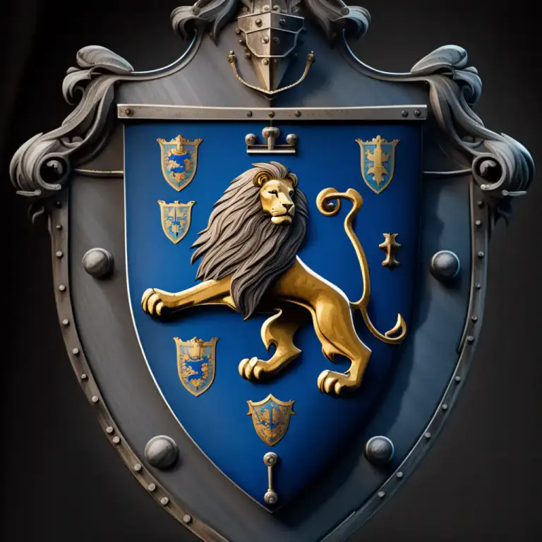 Visual representation of "azure" - In heraldry, blue color on a coat of arms
