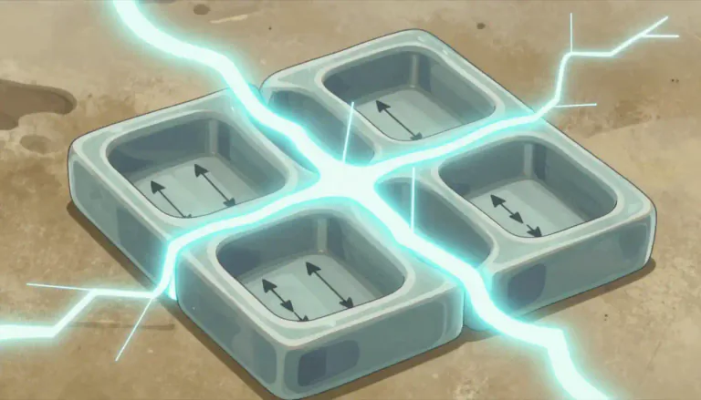 Visual representation of "ferroelectric" - Referring to materials that exhibit spontaneous electric polarization that can be reversed by applying an external electric field.
