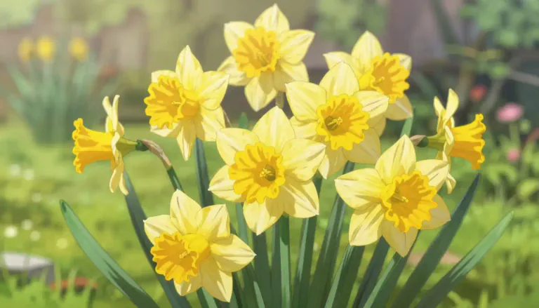 Visual representation of "daffodil" - A yellow flower that usually blooms in the spring.
