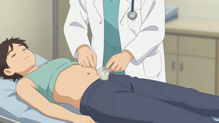 Visual representation of "paracentesis" - Paracentesis is a procedure in which a needle is inserted into the abdomen to remove fluid from the space around the abdominal organs.