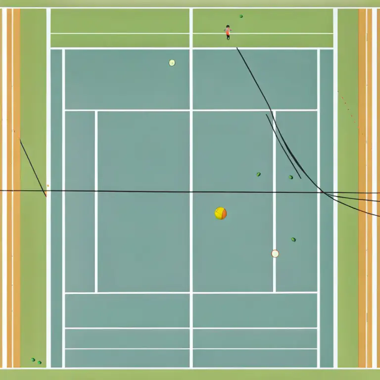 Visual representation of "baseline" - A line in sports where the field of play ends
