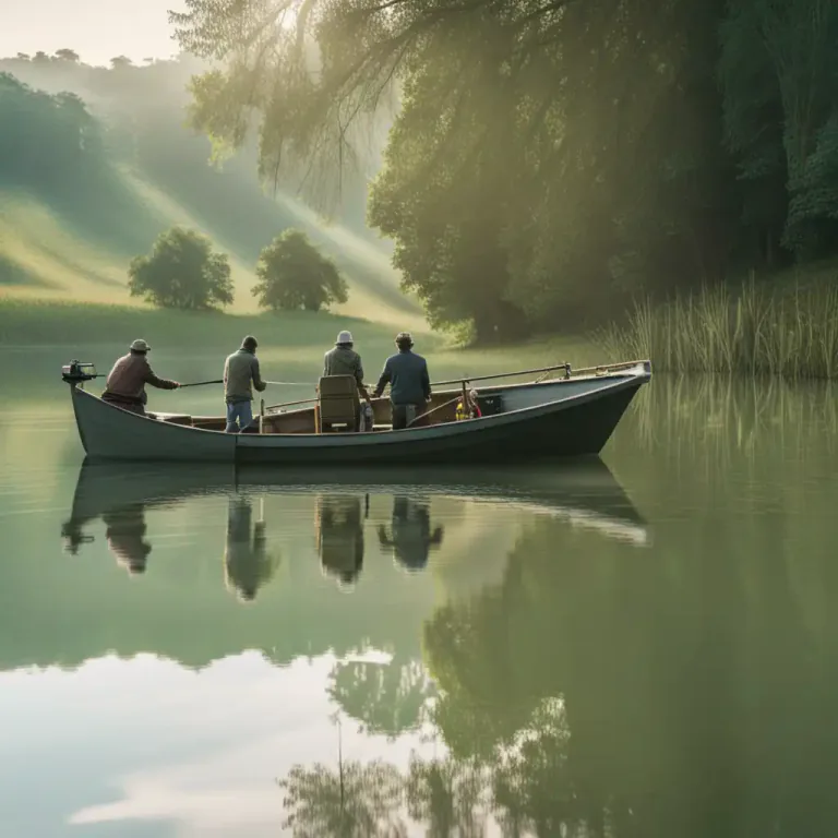 Visual representation of "derby" - A large, flat-bottomed fishing boat.