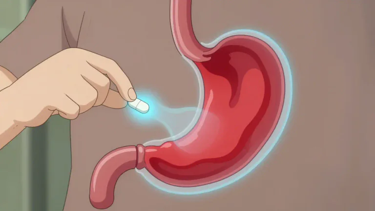 Visual representation of "omeprazole" - Omeprazole is a medication that decreases the amount of acid produced in the stomach.
