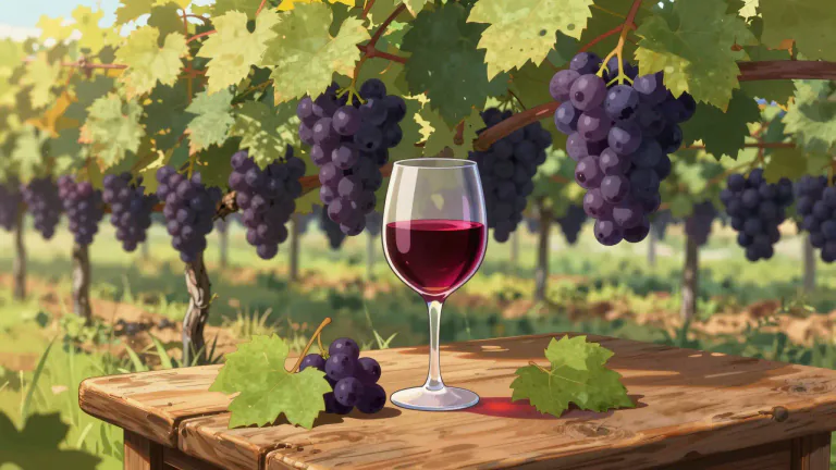Visual representation of "syrah" - A type of red wine grape originating from the Rhône region of France, known for its full-bodied and robust wines.