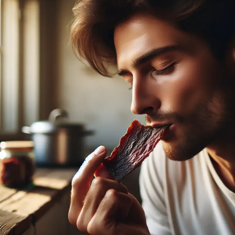Visual representation of "biltong" - A type of food similar to beef jerky.