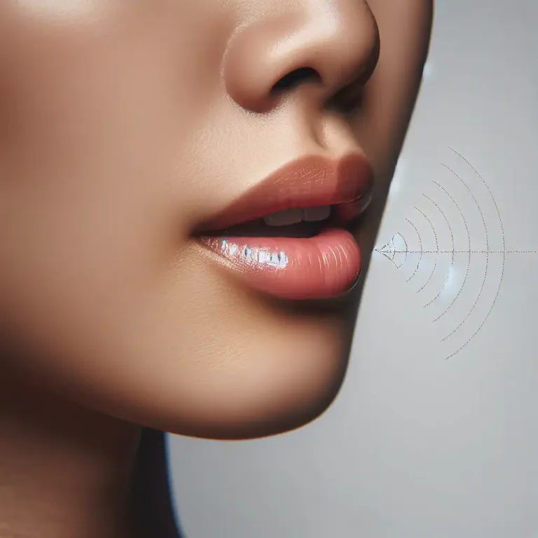 Visual representation of "voiceless" - In linguistics, a voiceless sound is made by closing off the vocal cords, not producing any vibration.