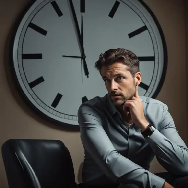 Visual representation of "watch the clock" - To constantly check the time, typically because you are eager for time to pass.