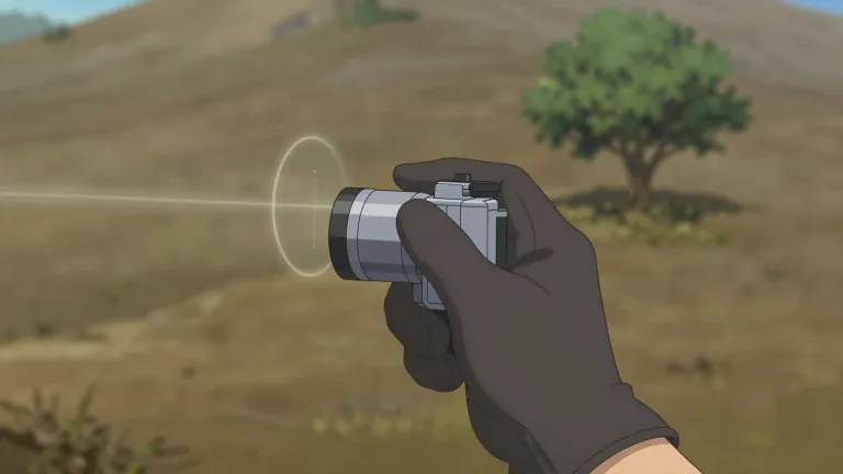 Visual representation of "rangefinder" - A device that determines the distance to an object.