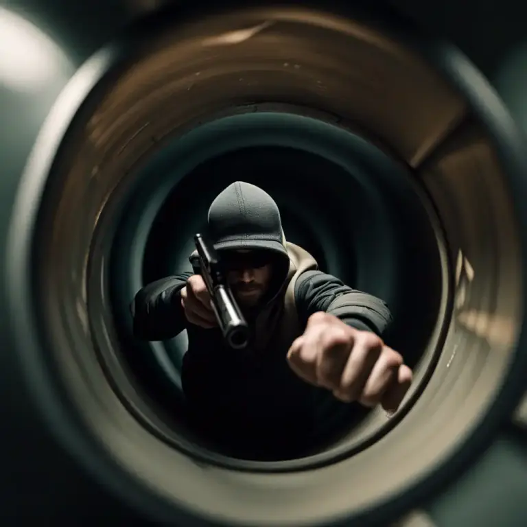 Visual representation of "barrel" - The part of a gun which the bullet is fired through