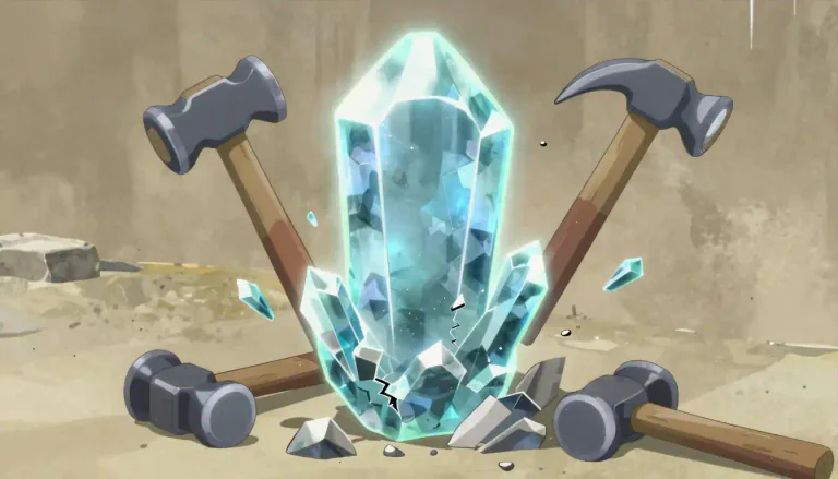 Visual representation of "adamantine" - Very hard and difficult to break