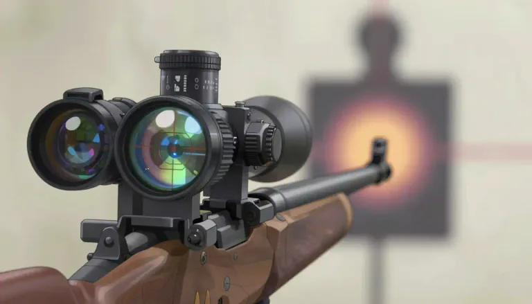Visual representation of "gunsight" - A device used for aiming a firearm.