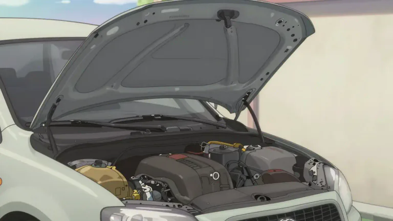 Visual representation of "bonnet" - The part of a car that covers the engine.