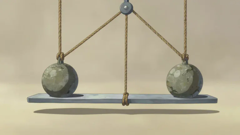 Visual representation of "counterbalance" - A weight that balances another weight.