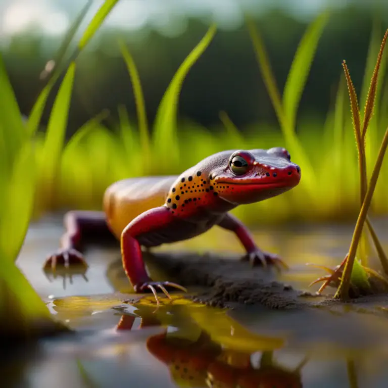 Visual representation of "siren" - A type of small, bright-colored salamander.
