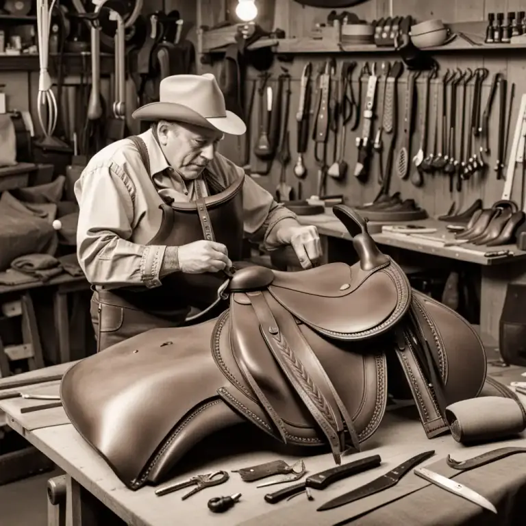 Visual representation of "saddlery" - A place where saddlery is made or sold