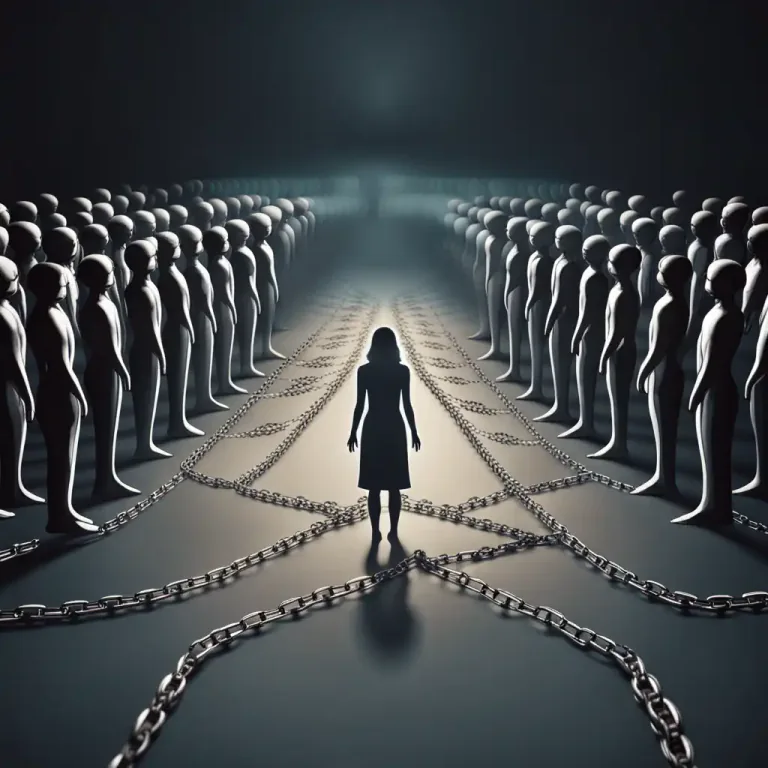 Visual representation of "a link in the chain" - A person who helps to connect or relay information between two or more people or groups