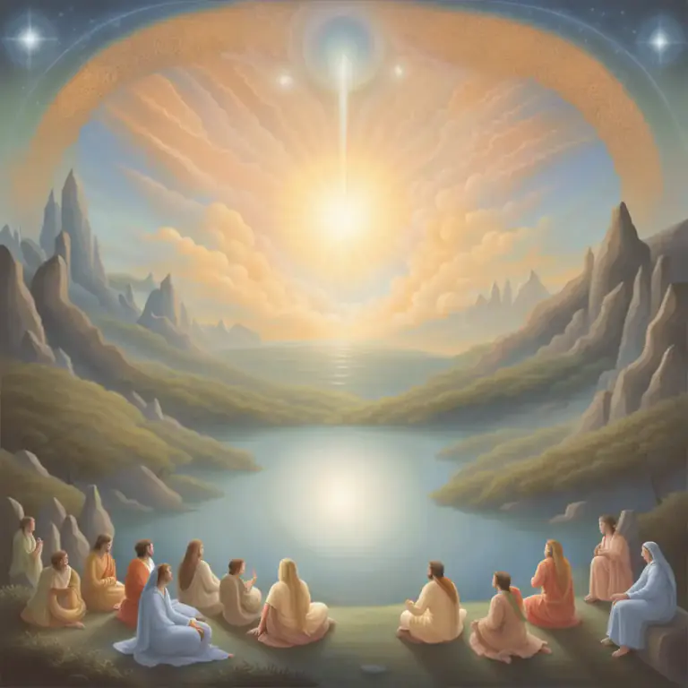 Visual representation of "heaven" - A state of being eternally in the presence of God after death.