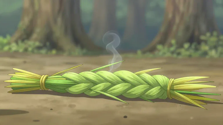 Visual representation of "sweetgrass" - A fragrant grass native to North America, often braided and used in rituals among Native American cultures.
