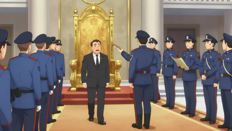 Visual representation of "depose" - To remove someone important from power officially and formally.