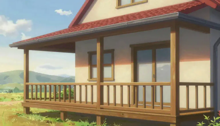 Visual representation of "verandah" - A verandah is a roofed platform along the outside of a house, typically level with the ground floor and often enclosed by a railing.