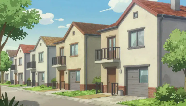 Visual representation of "townhome" - A townhome is a type of house that shares walls with one or more other units and is typically found in residential communities.